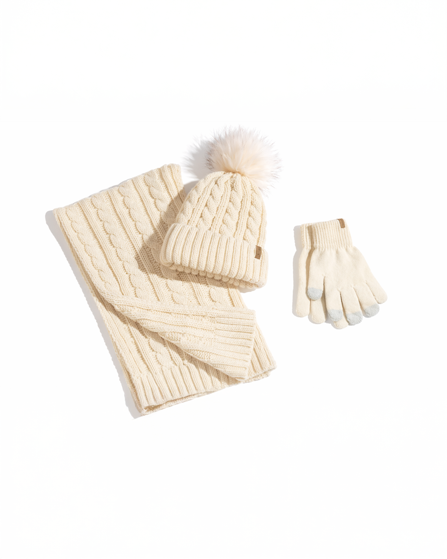 EvoComfort™ Women’s Winter Gift Set (3-in-1)  – Beanie Hat, Touchscreen Gloves & Fleece Wool Scarf