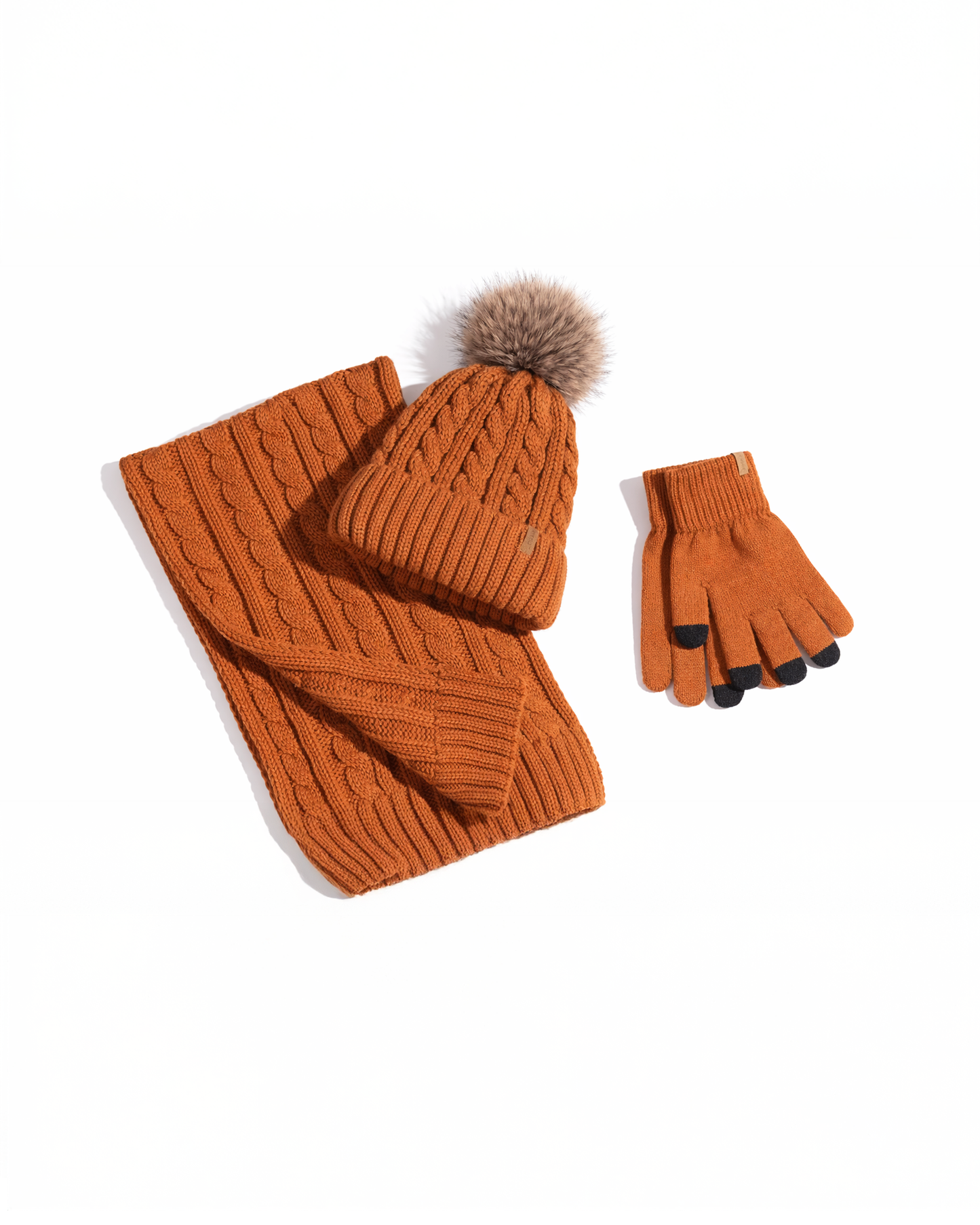 EvoComfort™ Women’s Winter Gift Set (3-in-1)  – Beanie Hat, Touchscreen Gloves & Fleece Wool Scarf