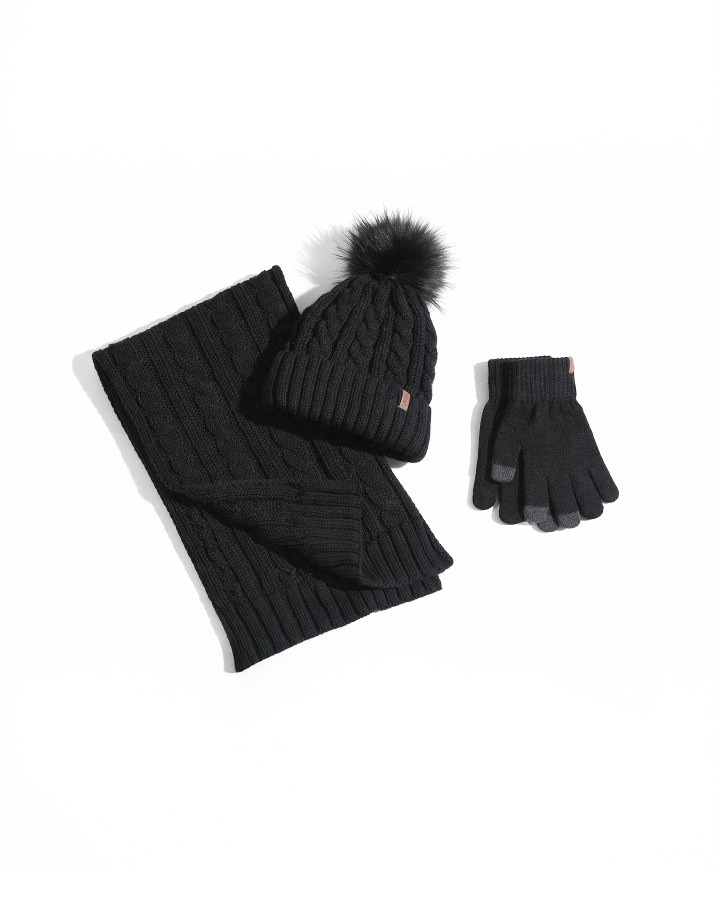EvoComfort™ Women’s Winter Gift Set (3-in-1)  – Beanie Hat, Touchscreen Gloves & Fleece Wool Scarf