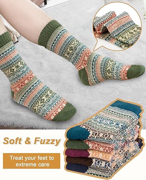 5 pack Thermal Fashion Wool Socks