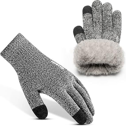 Thermal wool gloves, fleece lined,Touchscreen Fingers