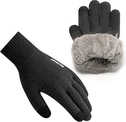 Thermal wool gloves, fleece lined,Touchscreen Fingers