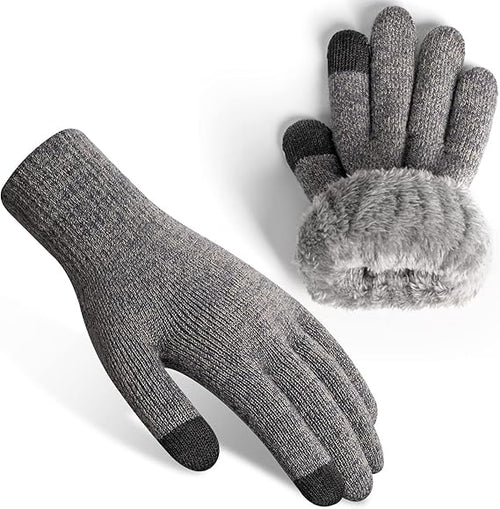 Thermal wool gloves, fleece lined,Touchscreen Fingers
